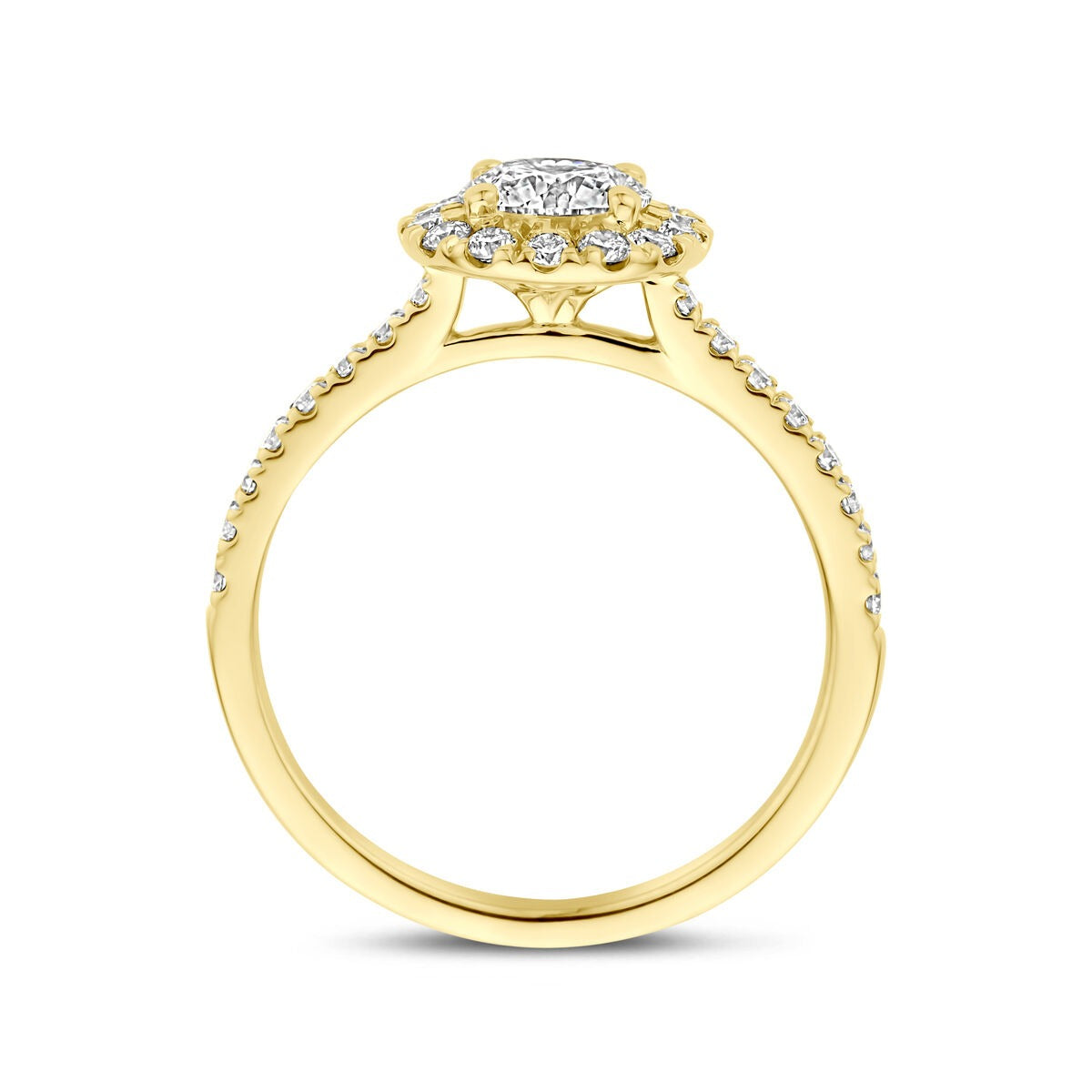 bague en or jaune 14k avec diamant lab grown 1.10ct