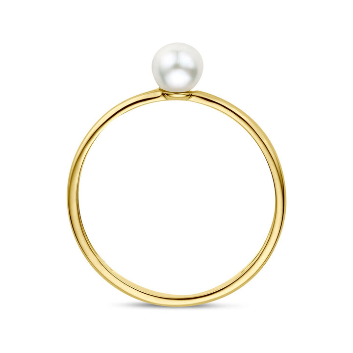 9k Geelgouden ring met parel