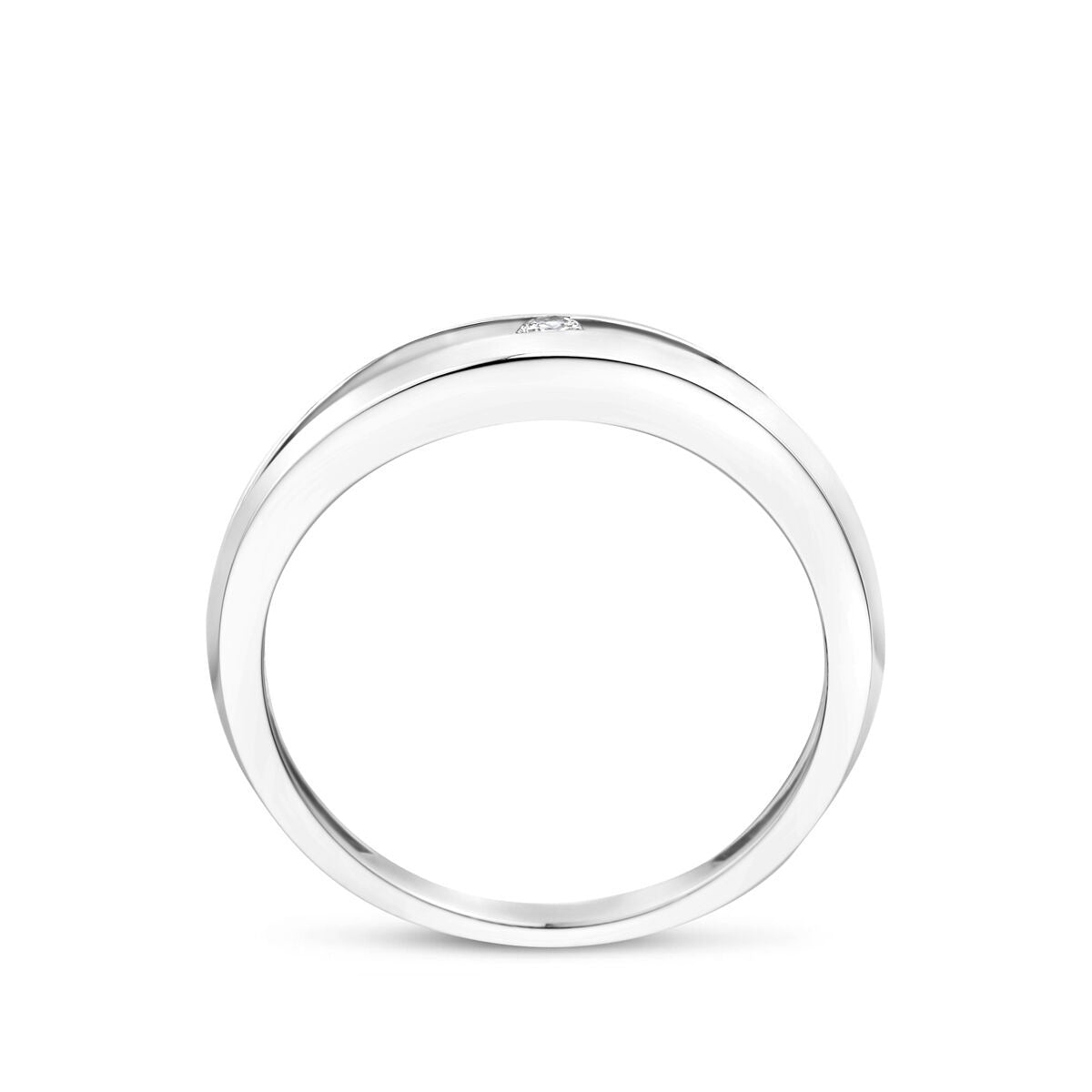 Bague en argent pour femme avec diamant cultivé en laboratoire – 6 mm de large