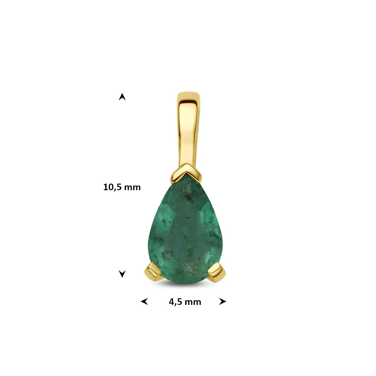 pendentif en or jaune 14k avec émeraude