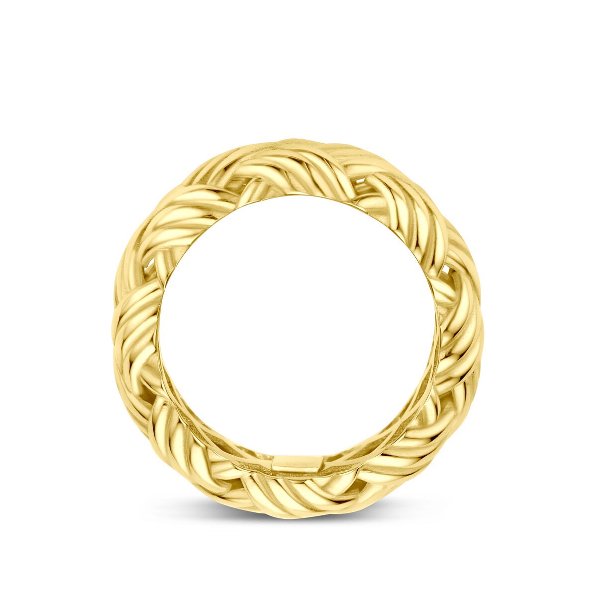 Bague pour femme en or jaune 14k – 10 mm de large