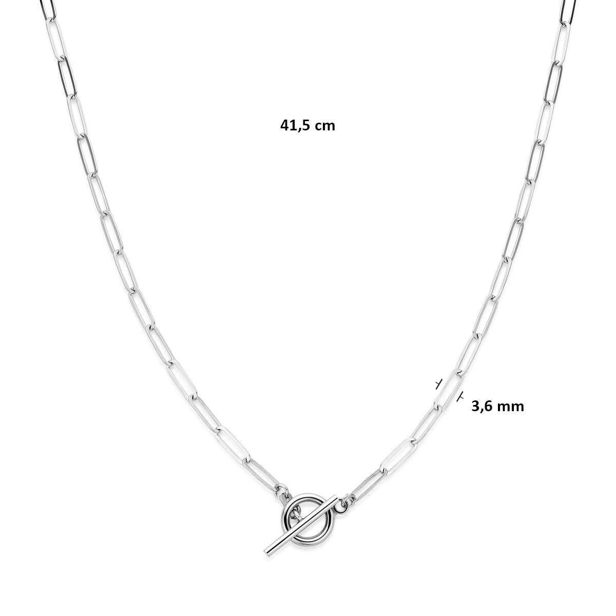 Collier en argent rhodié avec fermoir à vis