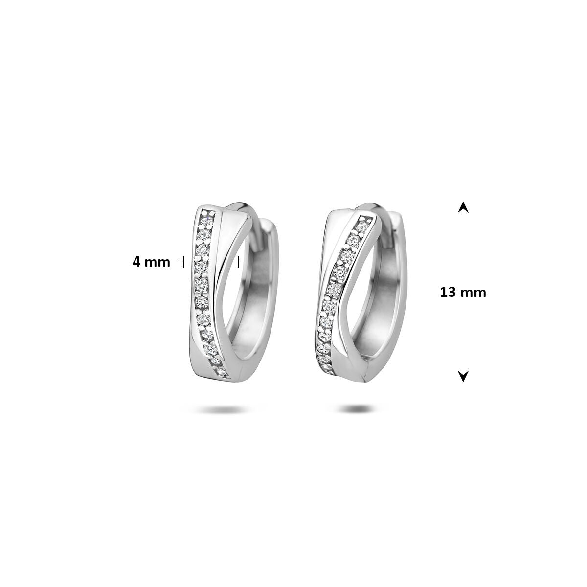 Créoles rhodiées en argent 925 avec zircone