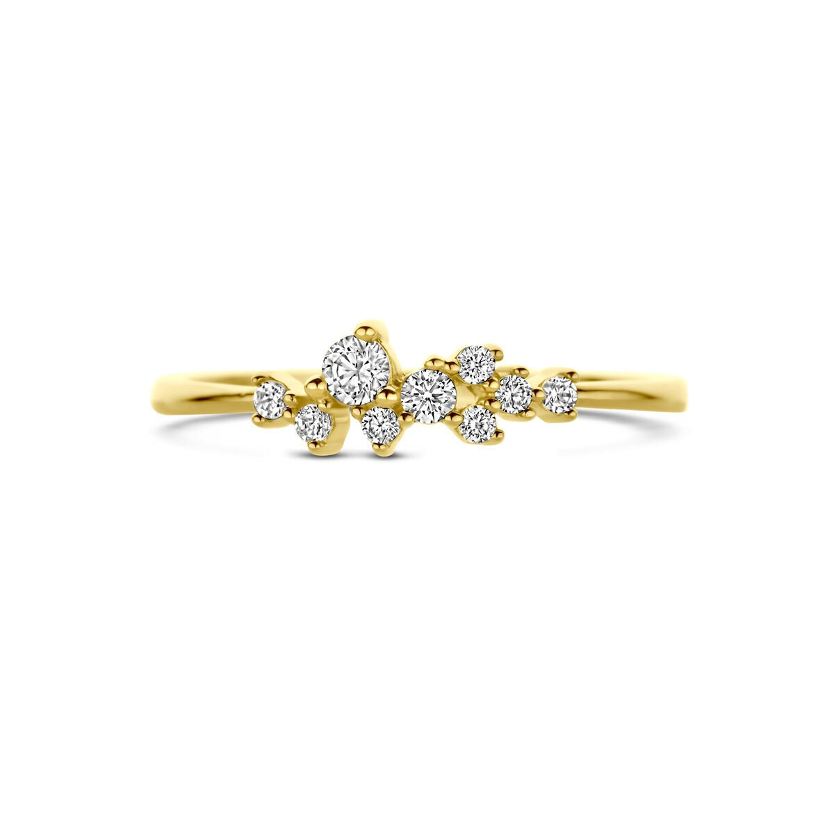 bague pour femme en or jaune 9k avec zircone – brillant et raffiné