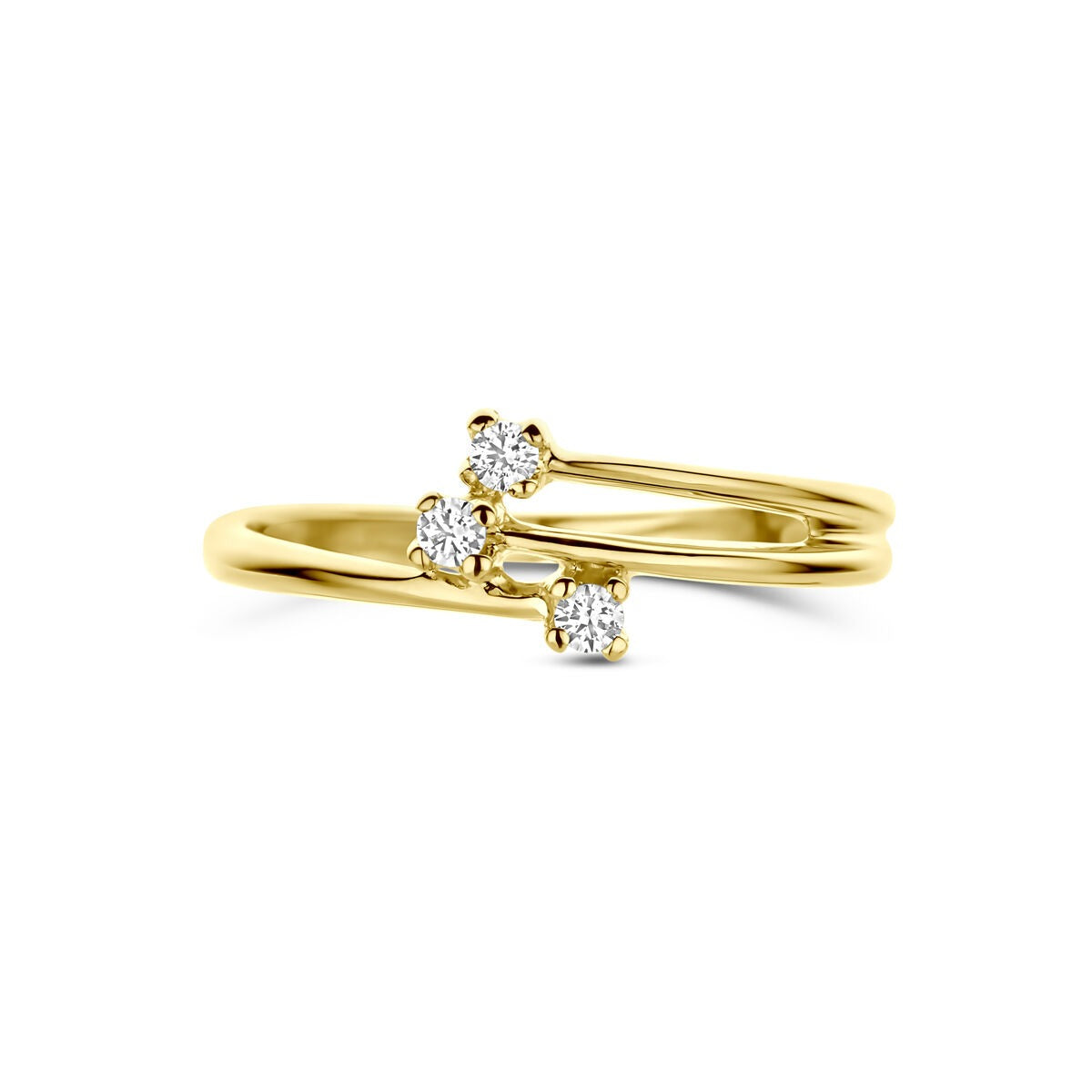 Bague pour femme en or jaune avec zircone – 14k or jaune