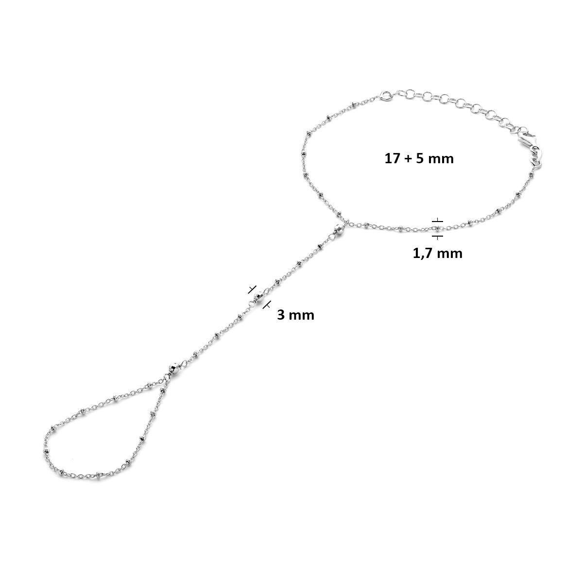 Bracelet en argent rhodié 925 avec maille ancre