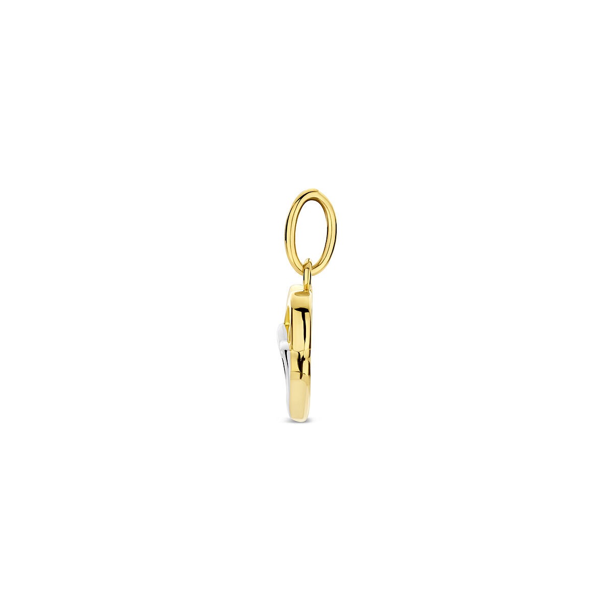 pendentif en cœur en or bicolore 9k