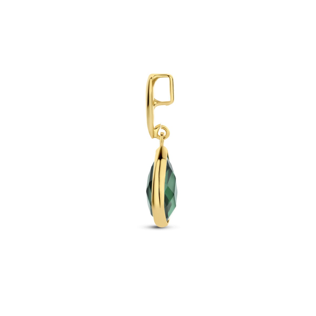 pendentif en or jaune 9k avec agate verte