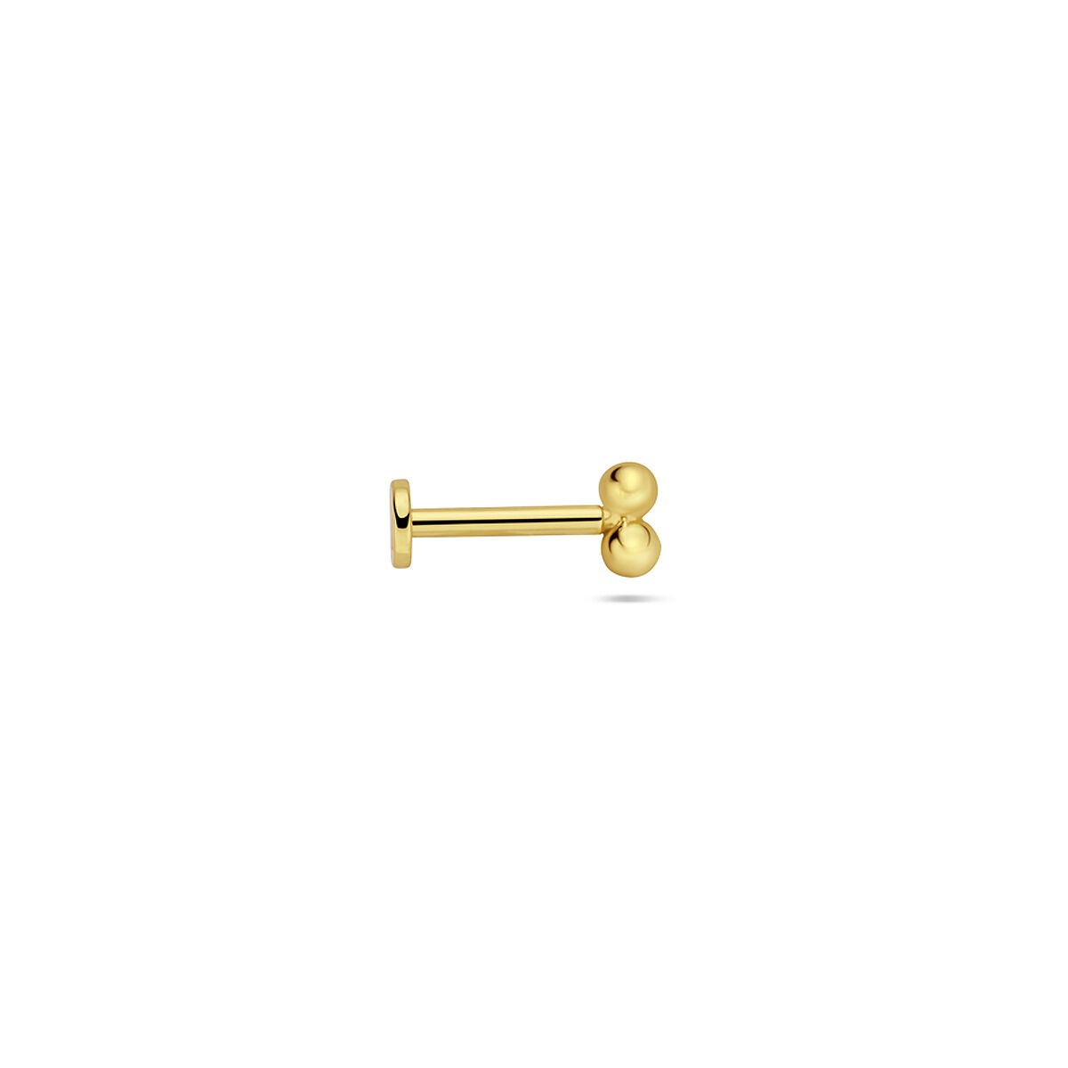 Boules de piercing à dos plat en argent plaqué or – argent 925