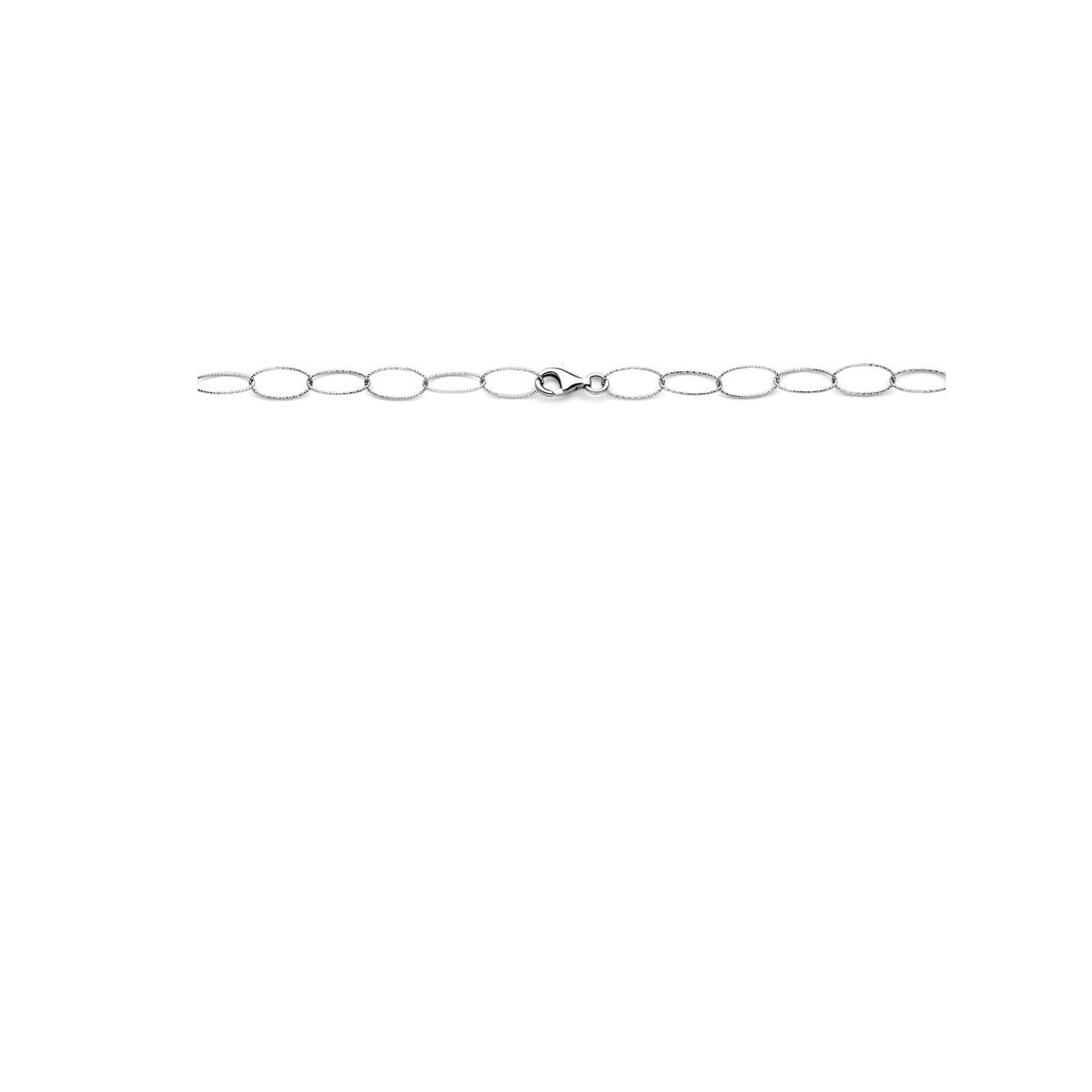 Collier pour femme en argent rhodié à mailles ancre 6,4 mm 45 cm