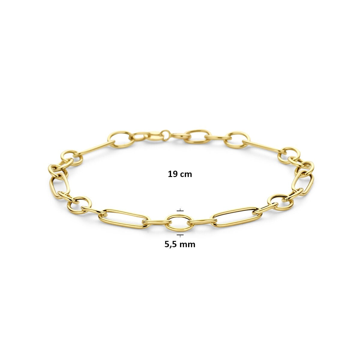 Bracelet en maille en or jaune 14k ancre
