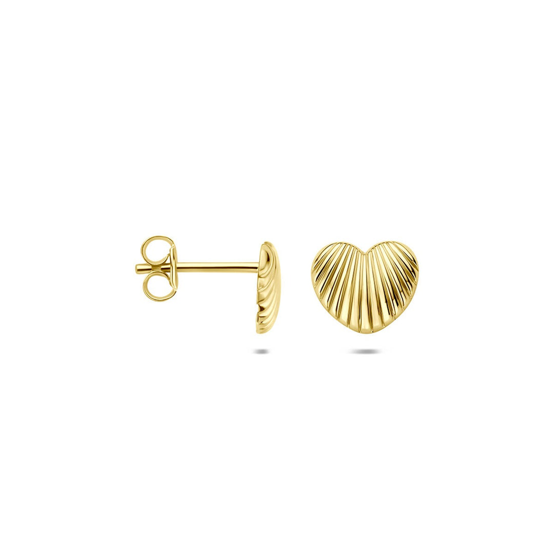 14k Geelgouden hart oorknopjes