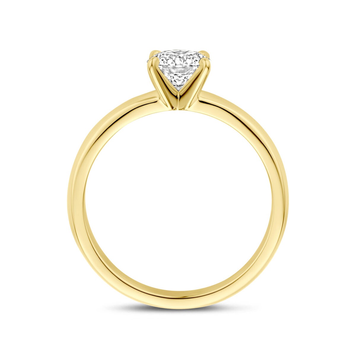 bague en or jaune 14k avec diamant lab grown 0.75ct