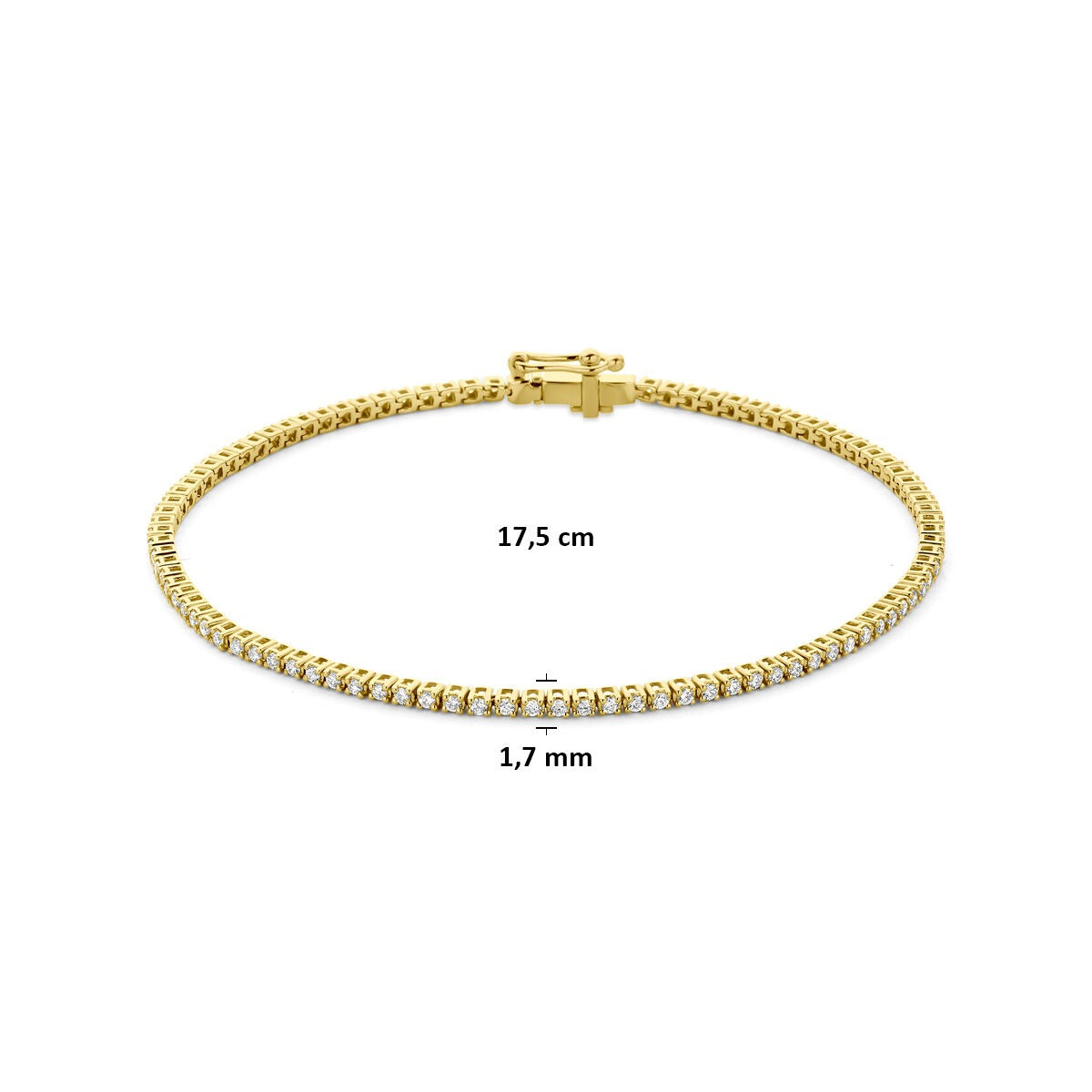Bracelet de tennis en or 14k avec diamant cultivé en laboratoire