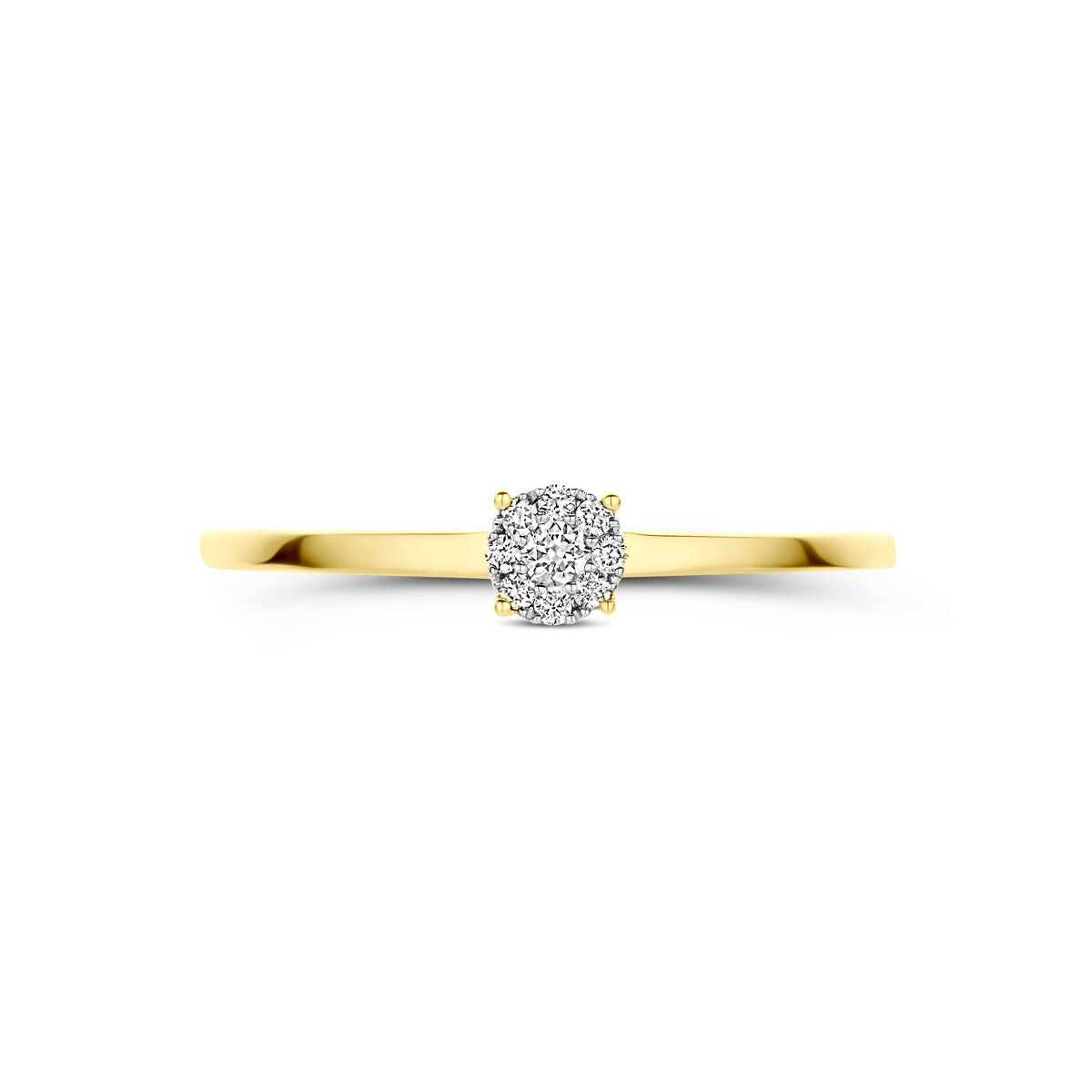 bague en or bicolore 14k avec diamant 0.06ct