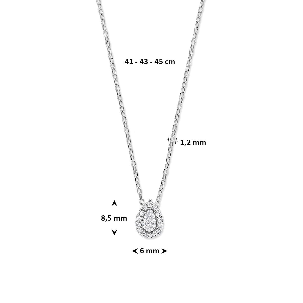 Collier en argent avec zircone – rhodié argent 925