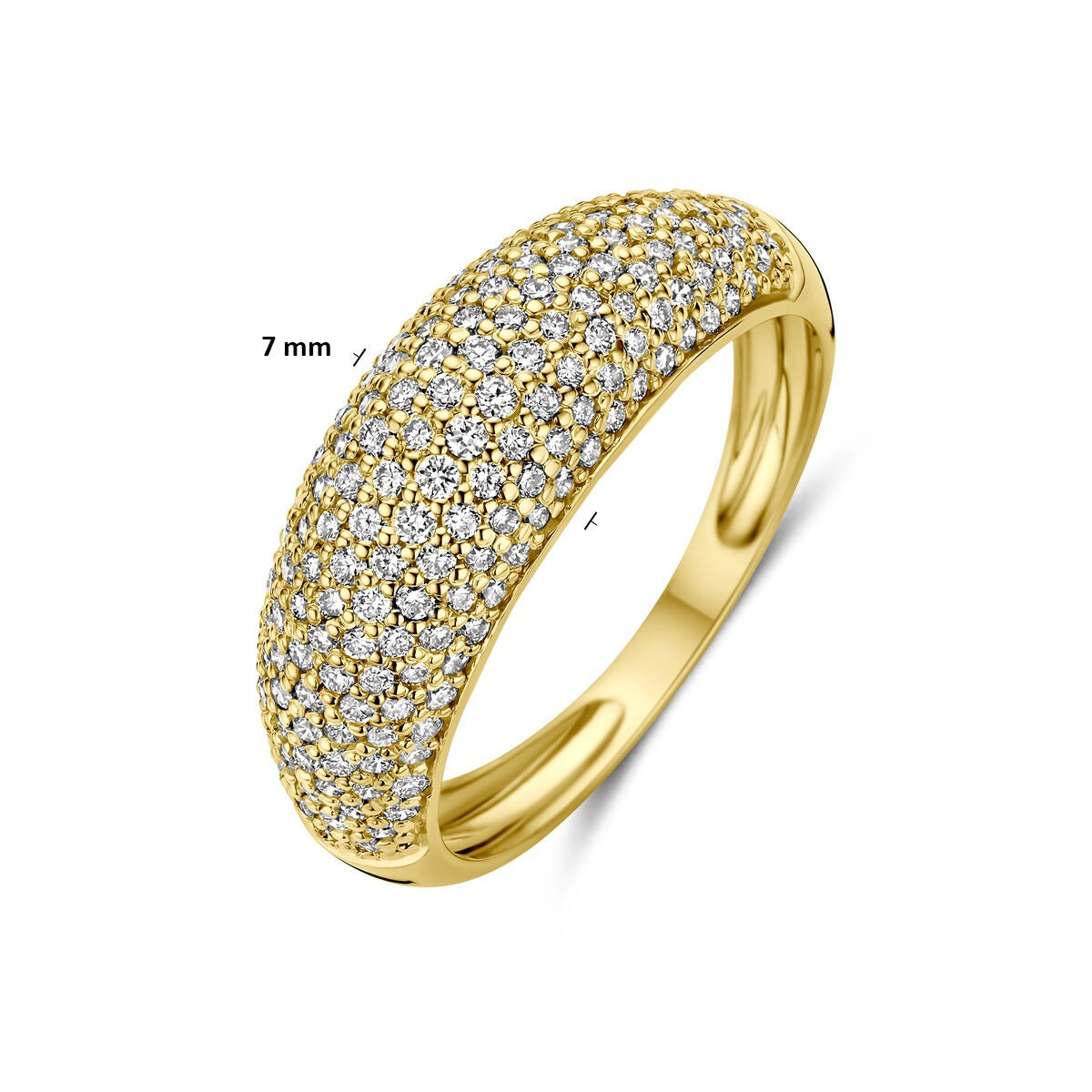 Bague en or jaune 14k avec diamant cultivé en laboratoire
