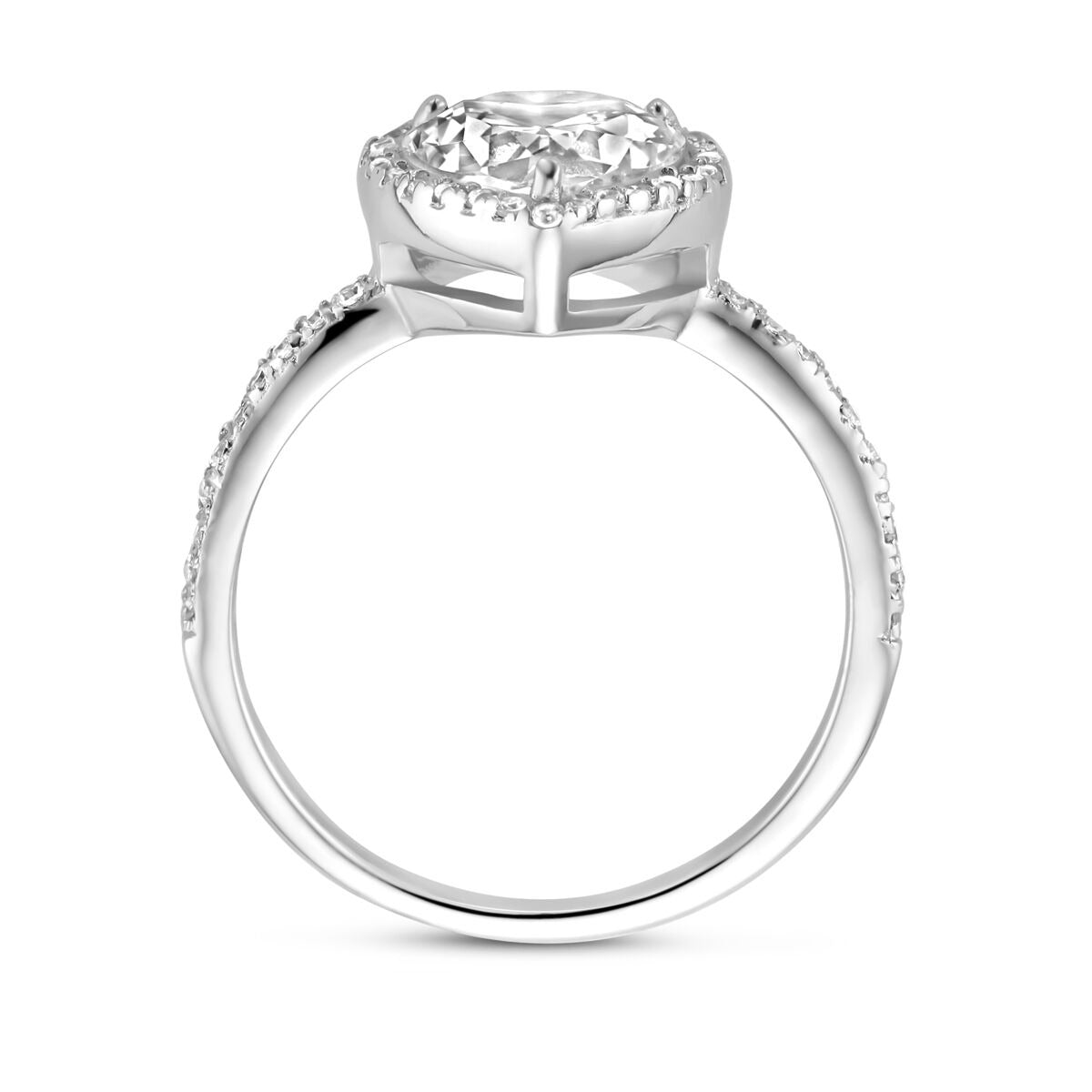 Bague en argent pour femme – forme de cœur avec zircone