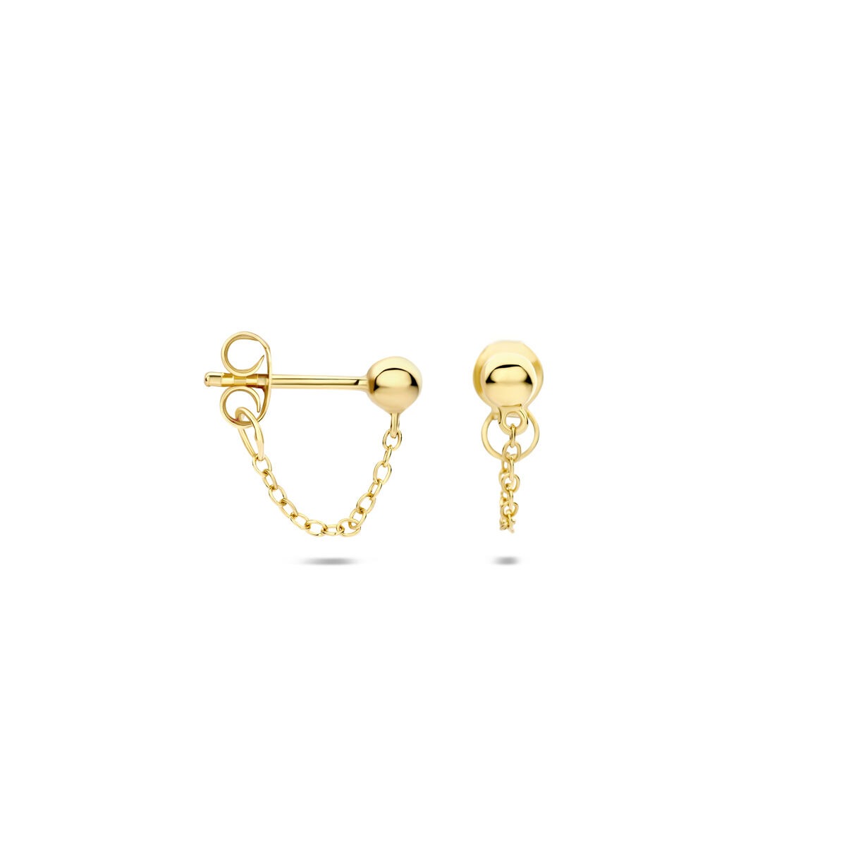 Boucles d'oreilles plaquées or avec boule – argent 925