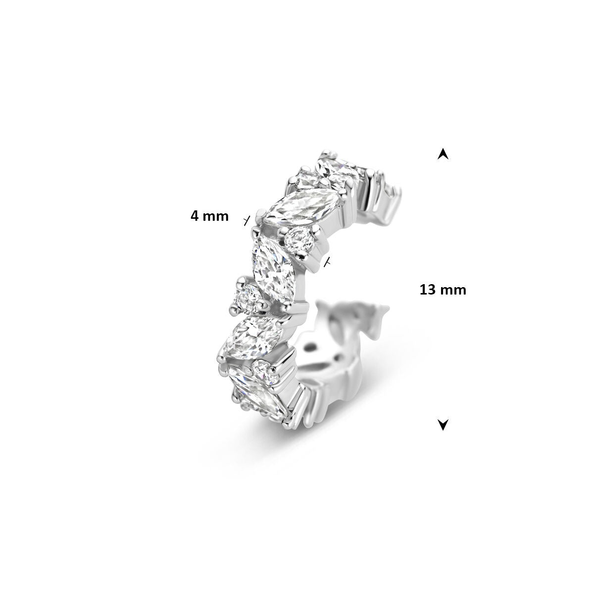 Boucle d'oreille en argent avec zircone - rhodié argent 925