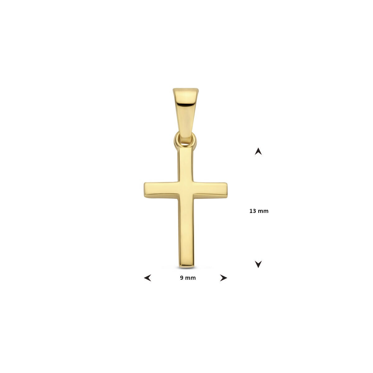 pendentif croix en or jaune 14k – symbole classique en format raffiné