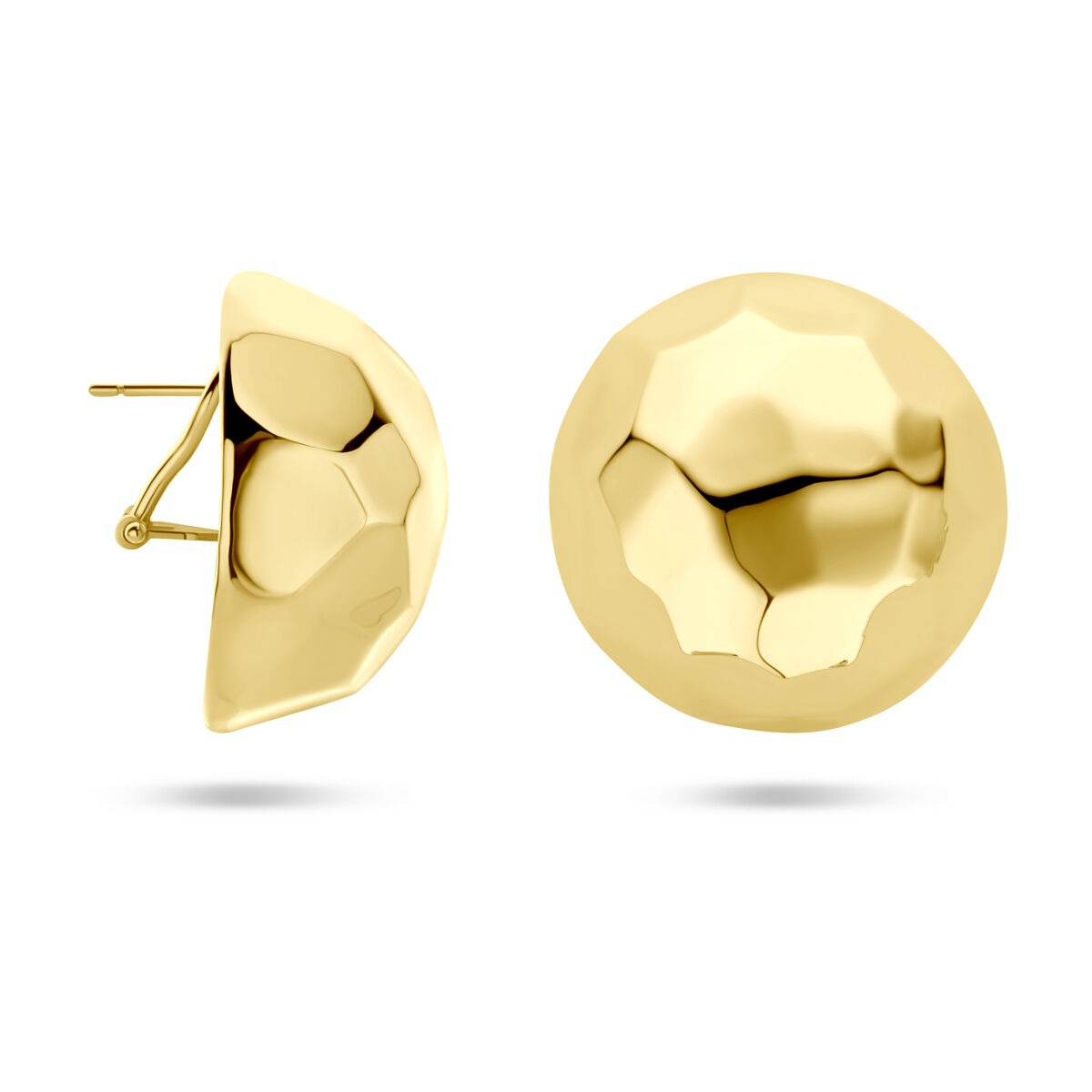 Puces d'oreilles plaqué or – 30 mm, or jaune sur argent 925