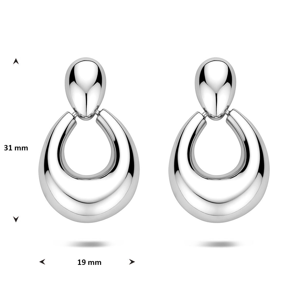 Boucles d'oreilles en argent rhodiées – élégantes boucles d'oreilles pour femme avec des lignes raffinées