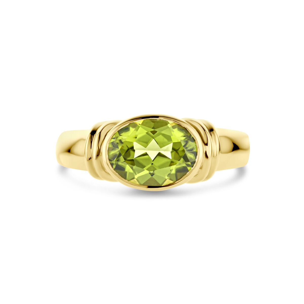 Bague en or pour femme – 14k avec péridot ovale