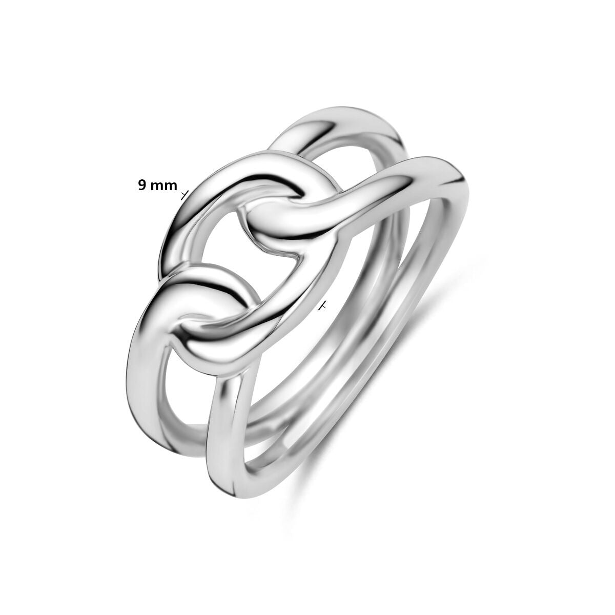 bague maille argent rhodié