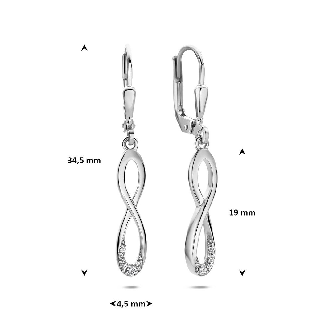 Gerhodineerd 925 zilveren oorhangers met zirkonia