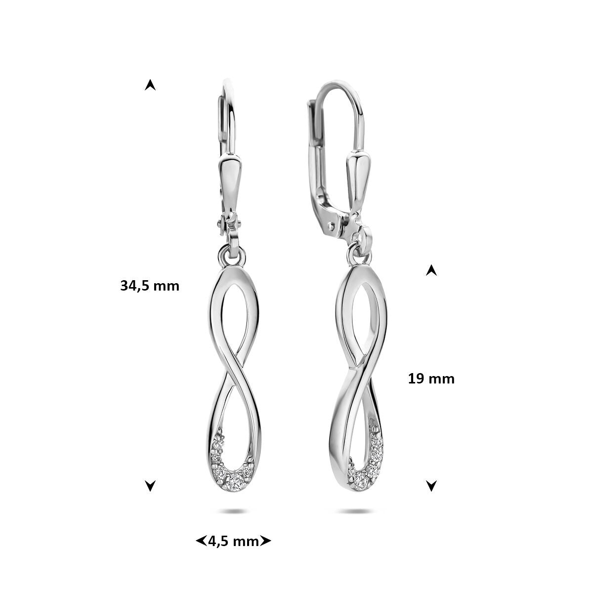 Gerhodineerd 925 zilveren oorhangers met zirkonia