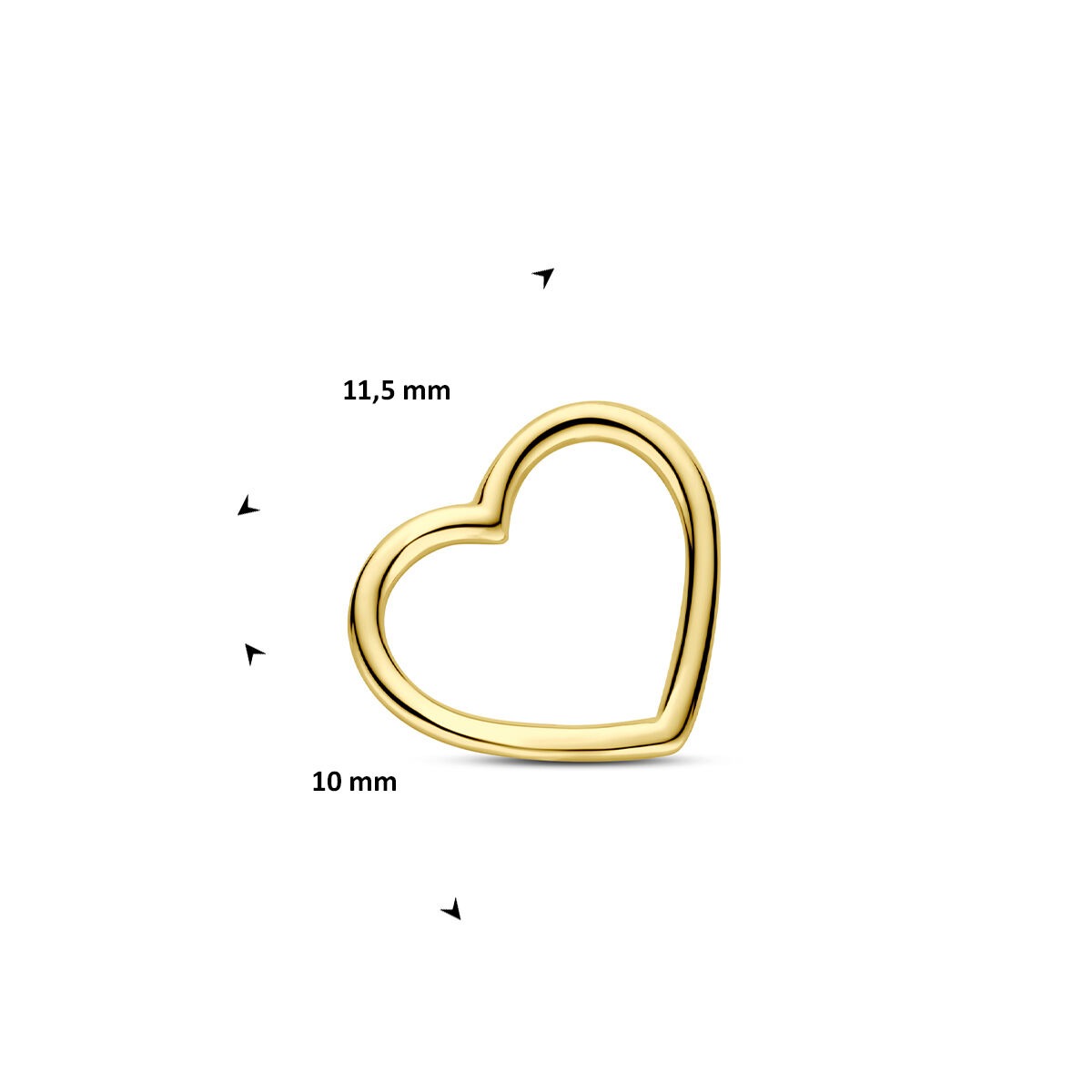 Collier en or jaune avec pendentif cœur