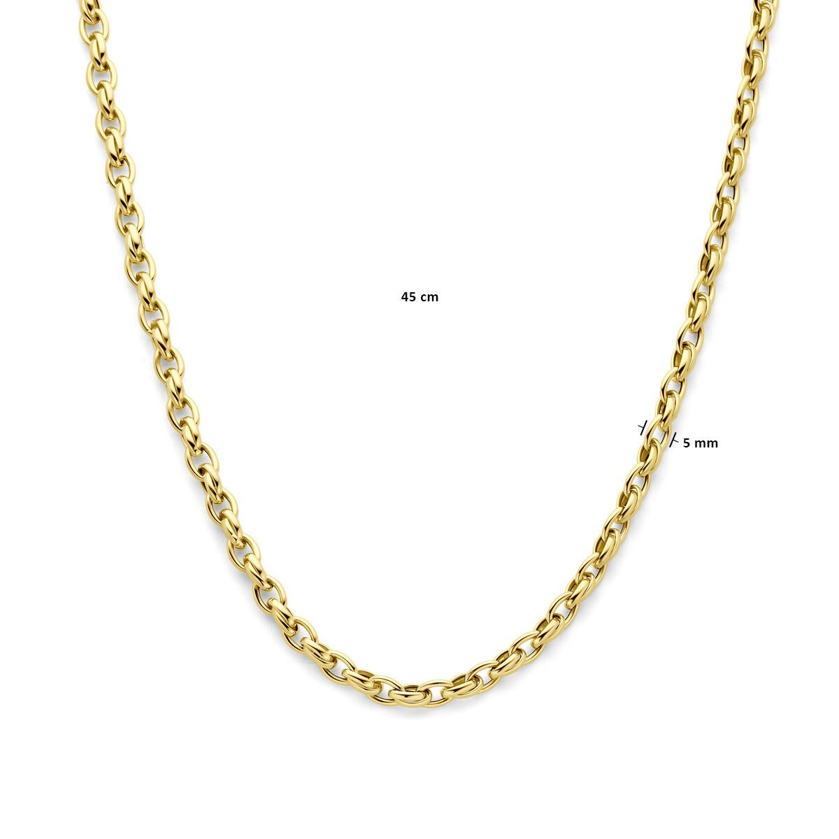 collier en or jaune 9k avec maille fantaisie 45 cm