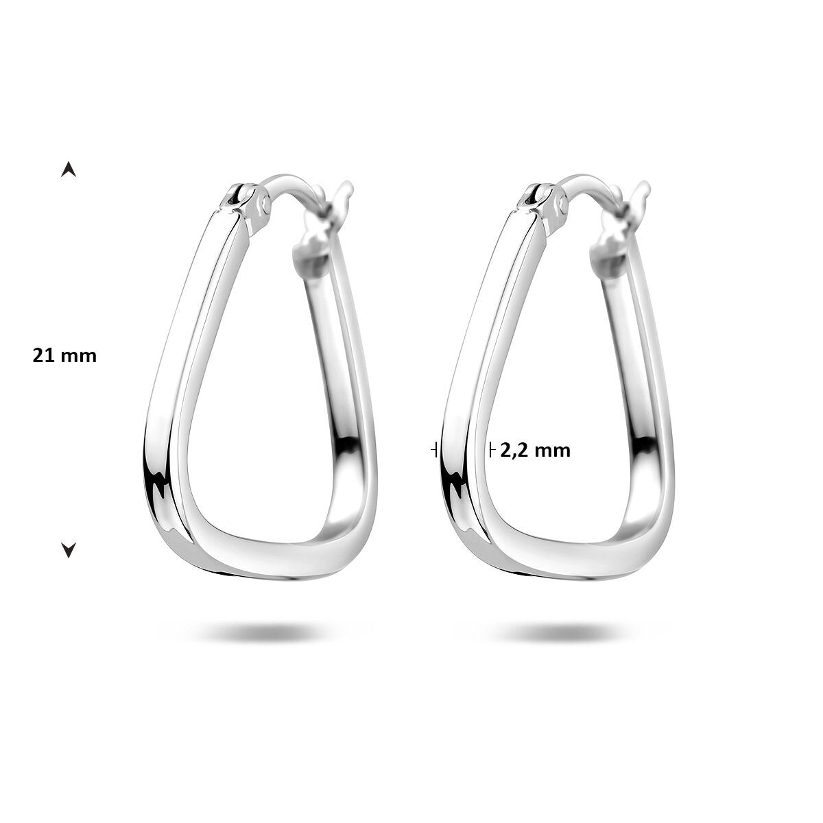 Créoles en argent rhodiées – créoles pour femme intemporelles avec finition raffinée
