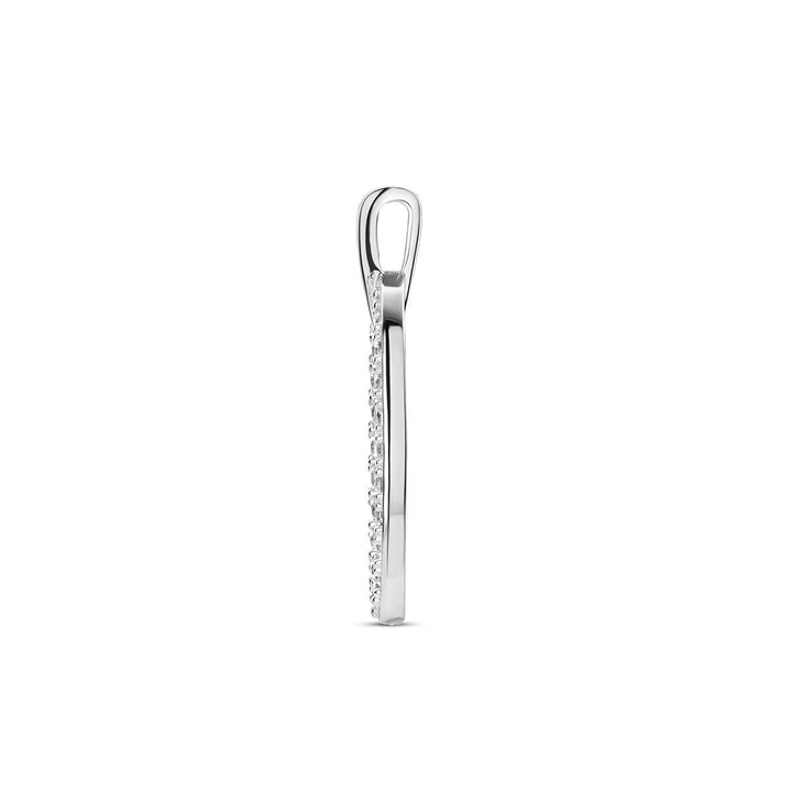 Gerhodineerde 925 zilveren hanger met zirkonia