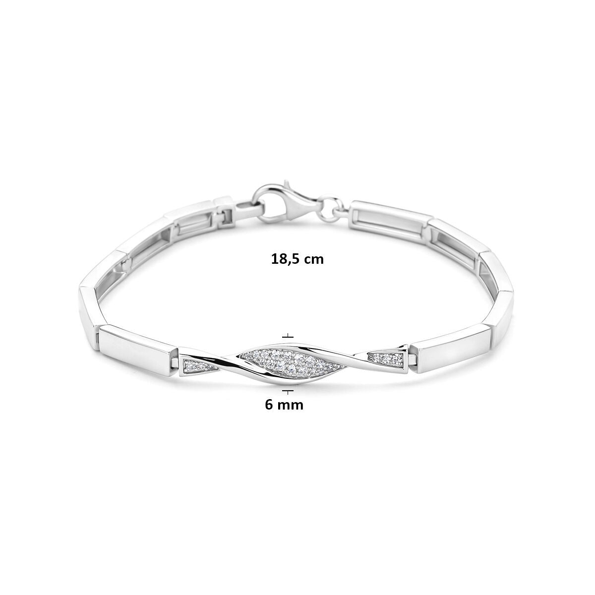 Bracelet en argent 925 rhodié avec zircone