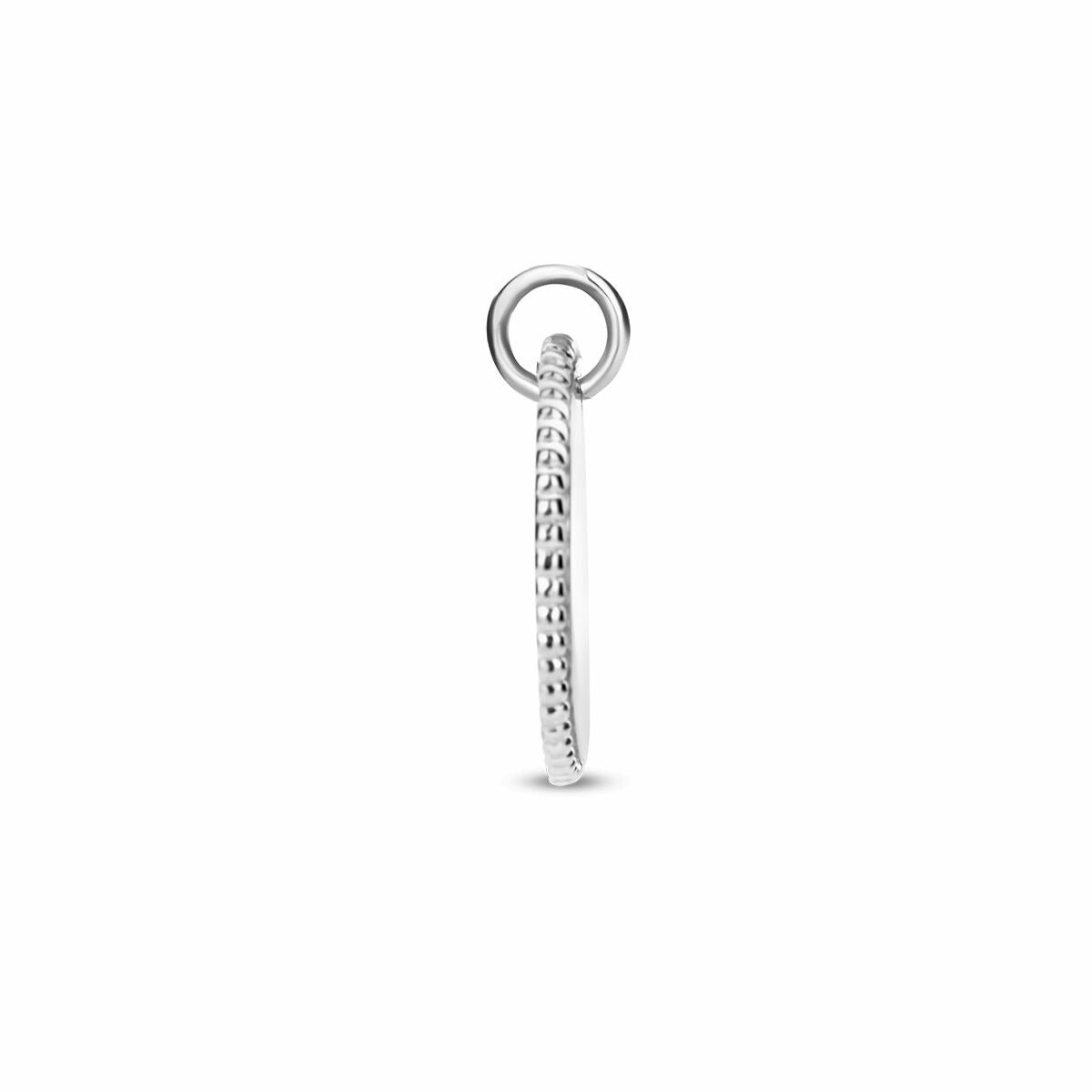 pendentif rond en argent rhodié à graver