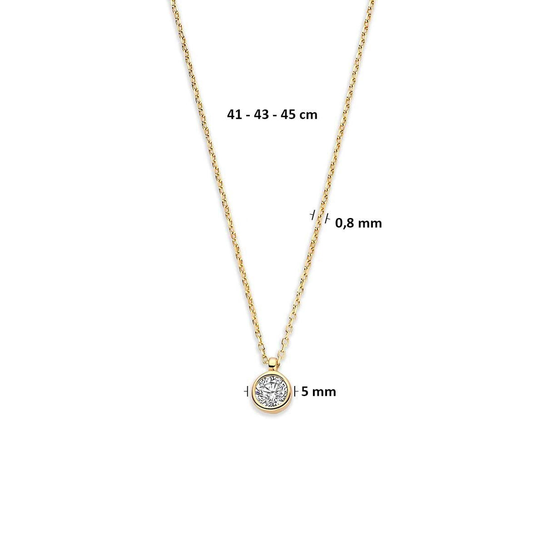 9k Geelgouden collier met zirkonia