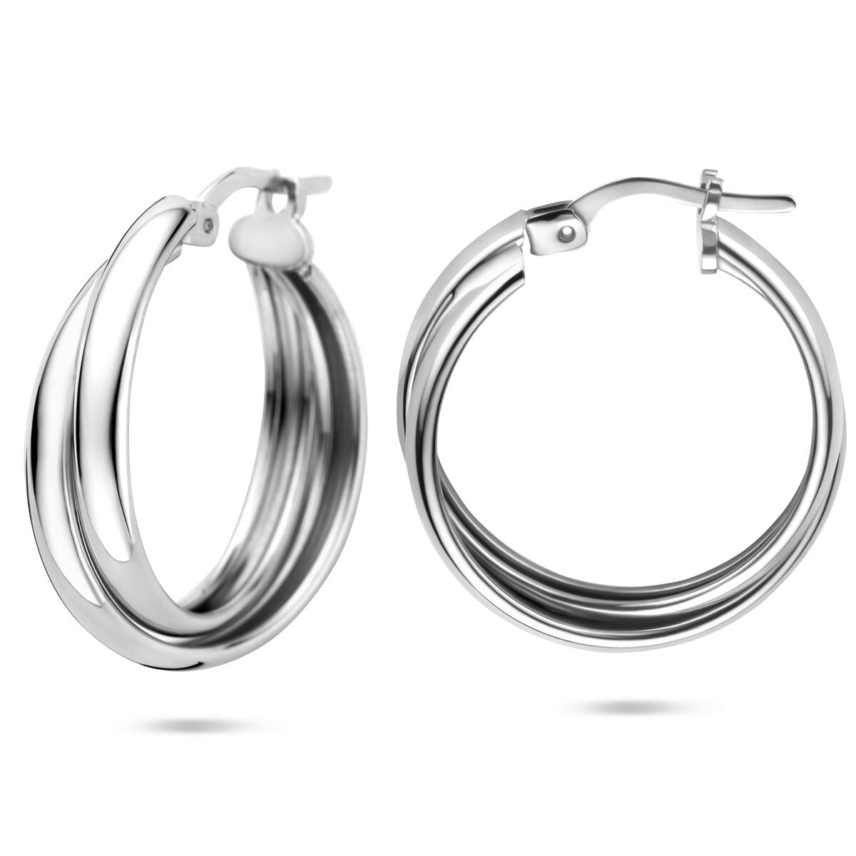 Créoles en argent rhodié 925 – Boucles d'oreilles pour femme