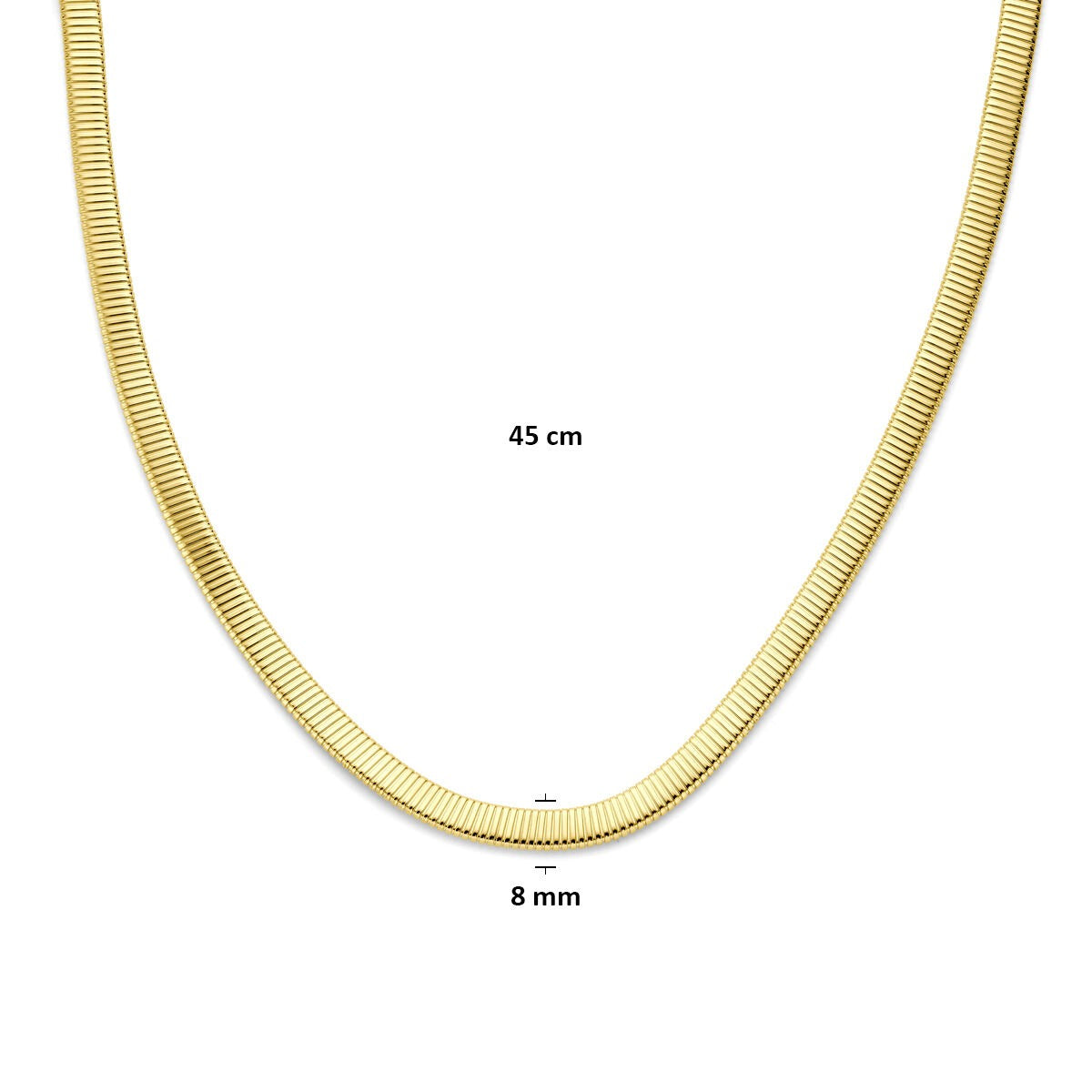 Collier en or jaune 14k avec maille tubogas