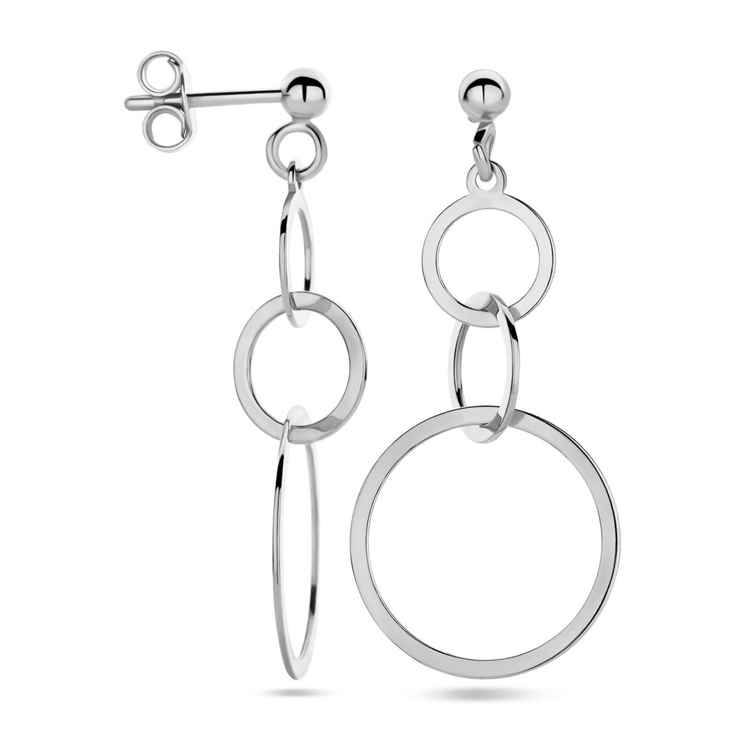 Gerhodineerd 925 zilveren oorhangers met cirkels