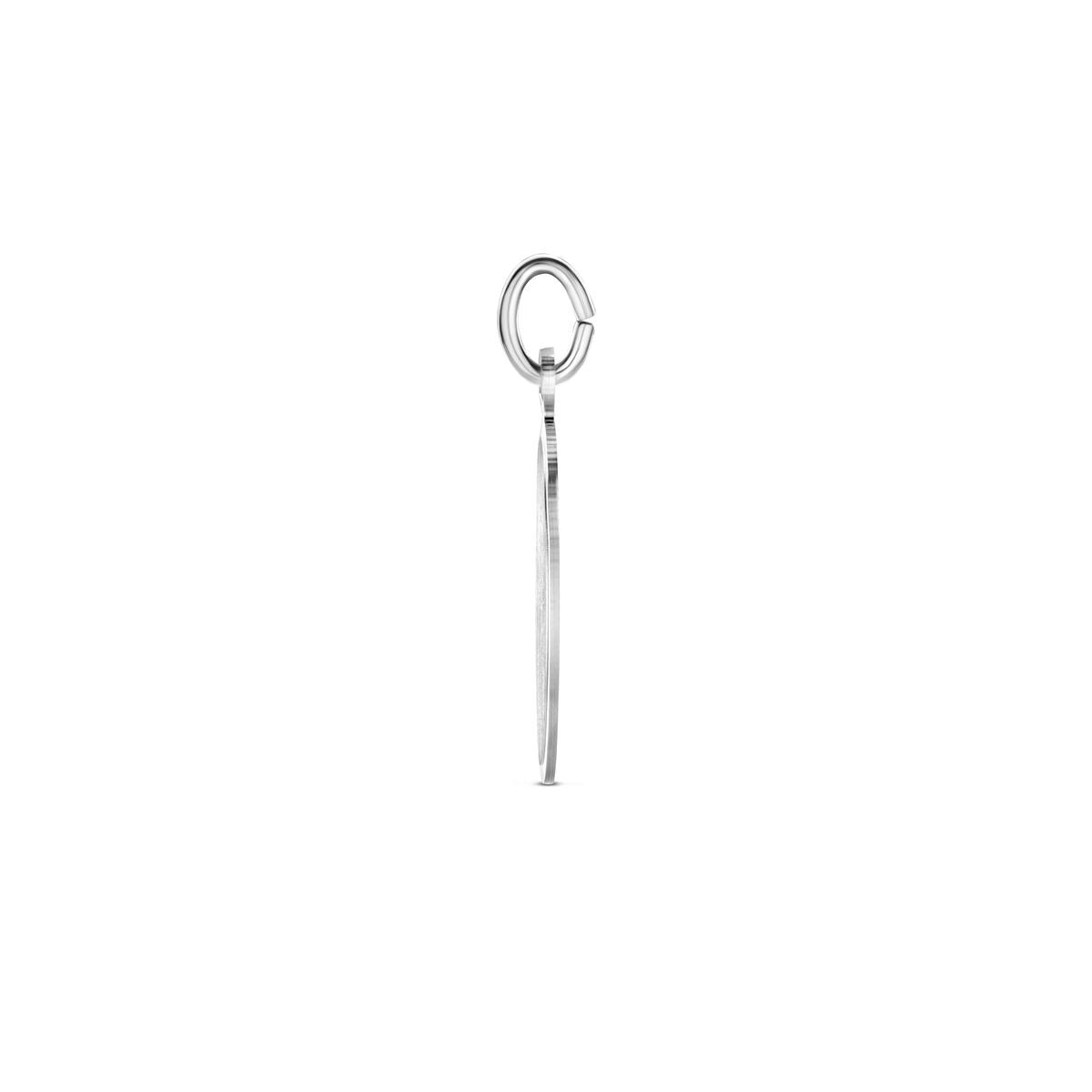 Pendentif ovale en argent – rhodié argent 925 avec finition mate et diamantée