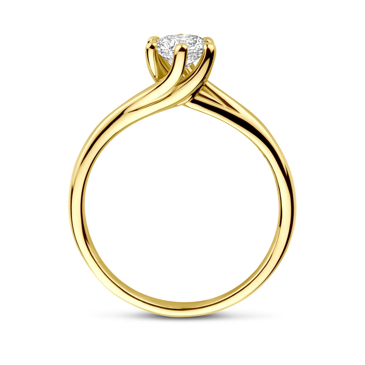 bague en or jaune 14k avec diamant lab grown de 0.50ct