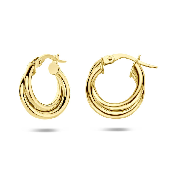 14k Geelgouden Oorringen 4 mm Dames Scharniersluiting