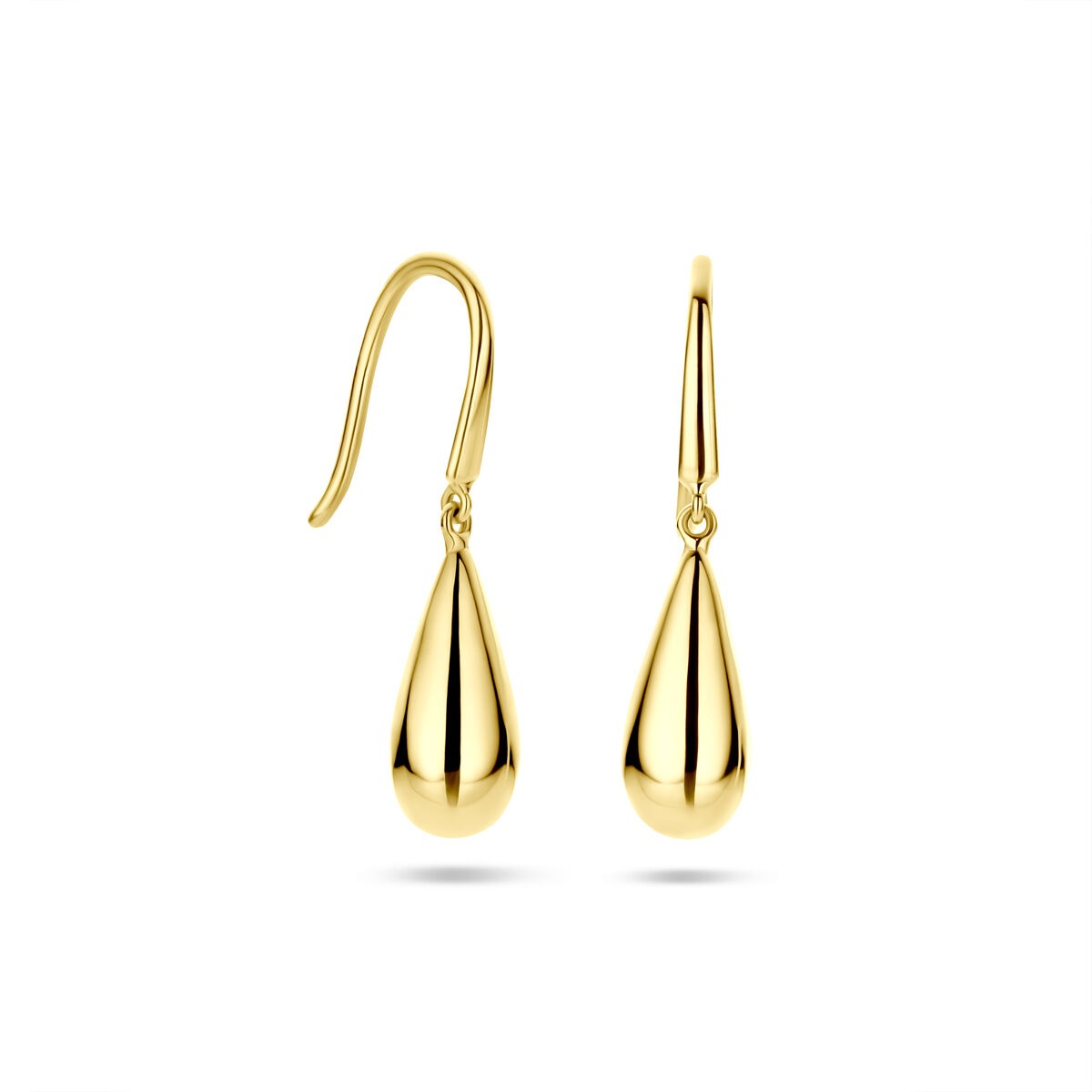 Boucles d'oreilles en or 14k en forme de goutte pour femme 14,5 mm