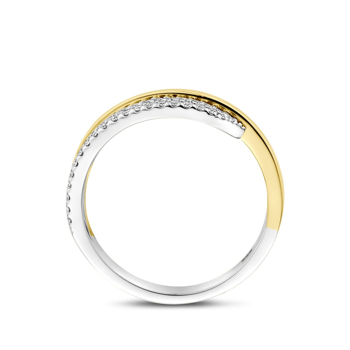 bague en or bicolore 14k avec diamant 0.40ct