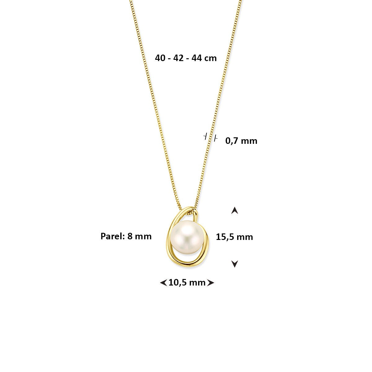 collier en perles en or jaune pour femme