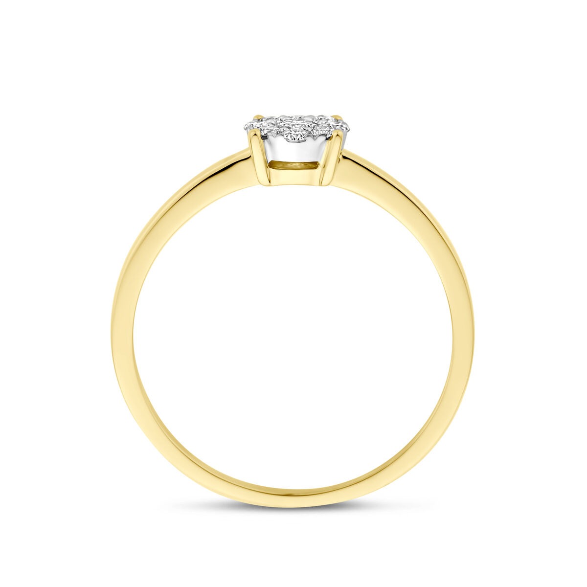 bague en or bicolore 14k avec diamant 0.19ct