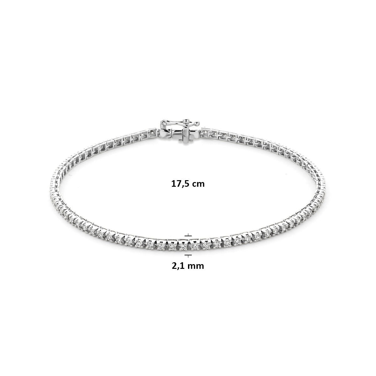 Bracelet de tennis en argent 925 avec diamant cultivé en laboratoire