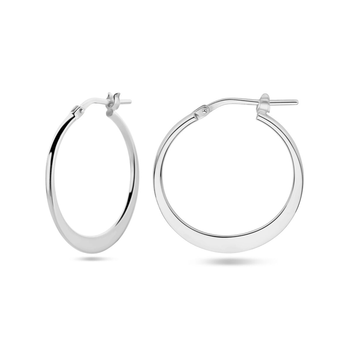 Créoles en argent rhodié 24 mm